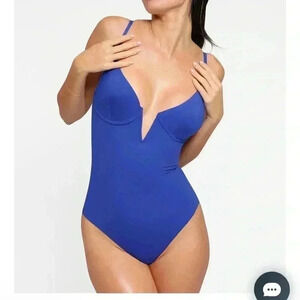 POPILUSH Shapewear Swimsuit Deep V-Neck One-Piece Low-Back - XLarge